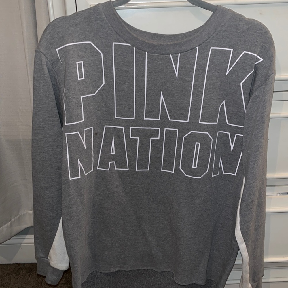 Grey PINK crewneck